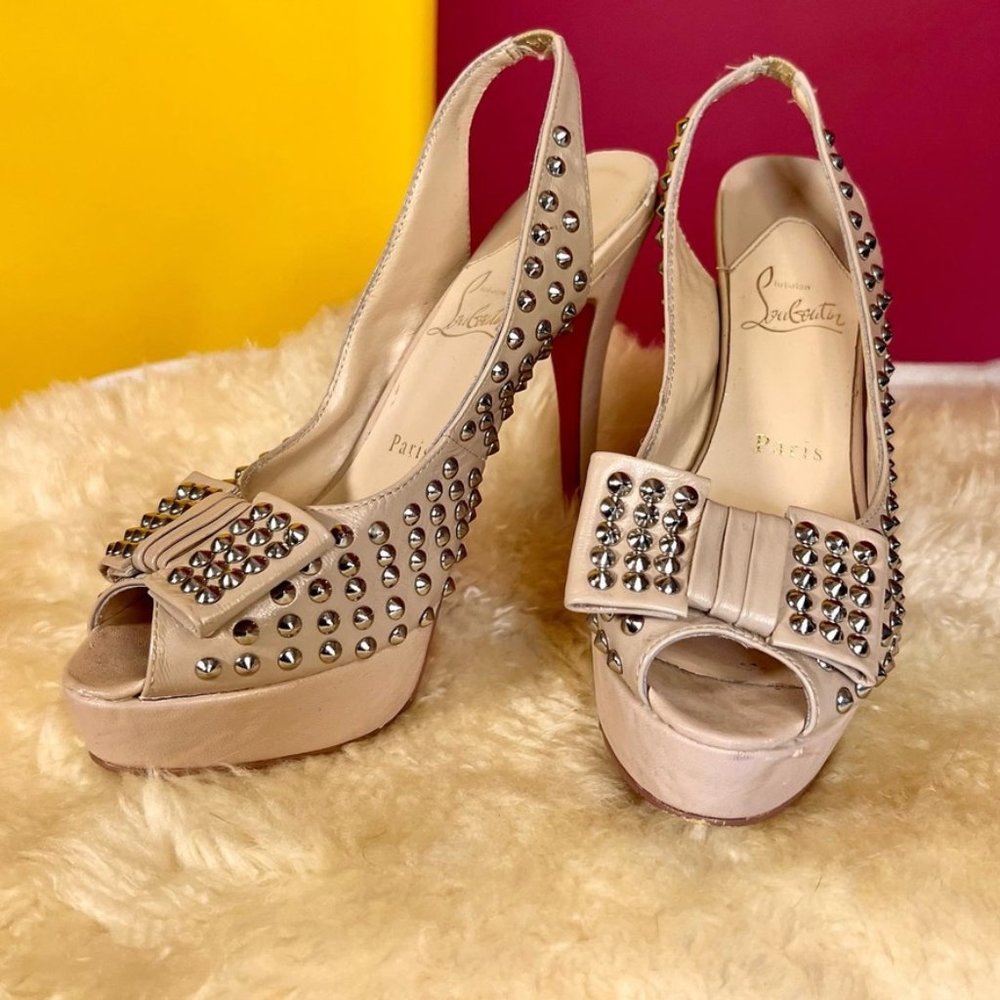 Studded Louboutin Peep Toe